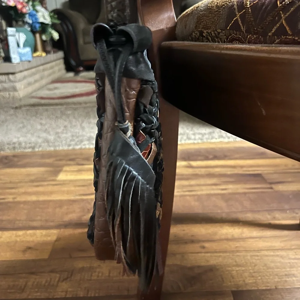 Sharif • Vintage • Small • Brown/ Black • Leather • Crossbody Handbag - Picture 12 of 13